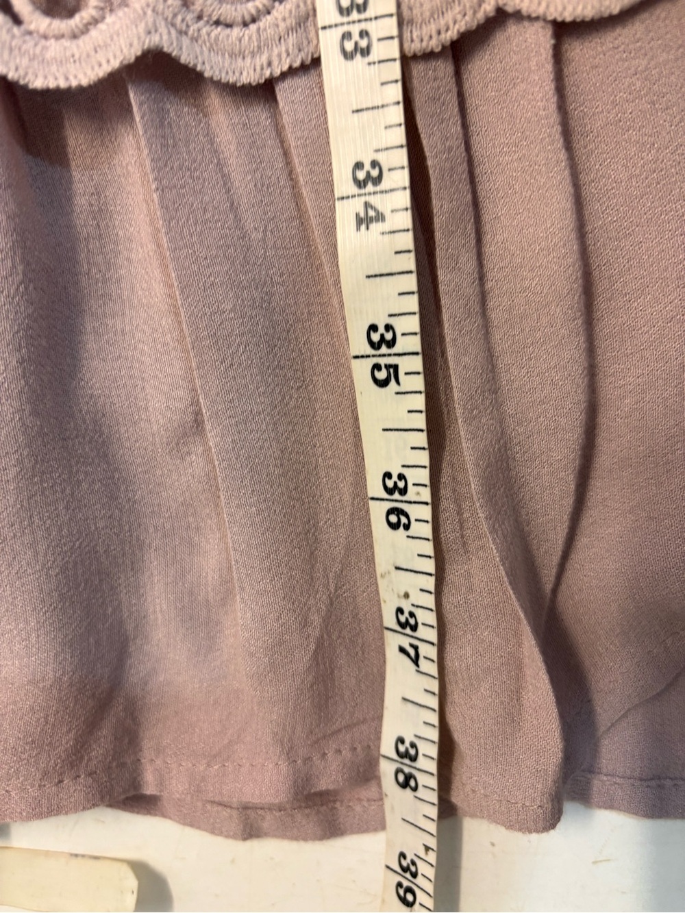 Orange Creek Mauve Lace Short Sleeve Layered Shift Midi Dress, size L - Picture 15 of 15